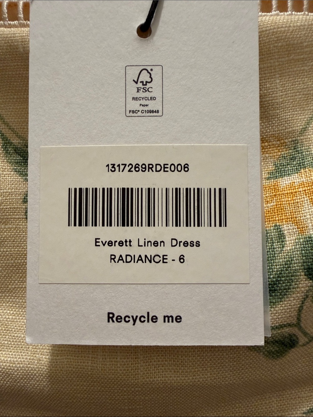 NWT Reformation Everett Linen Midi Dress in Radiance - Picture 3 of 3